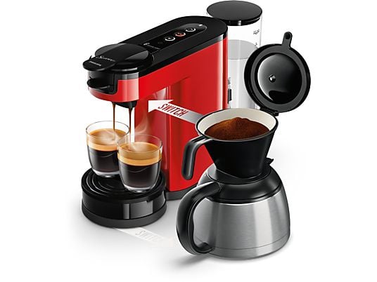 PHILIPS Switch HD6592/84 Pad- en filterkoffiezetapparaat Rood